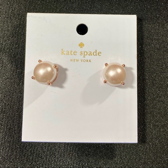 kate spade Jewelry - NWT kate spade NY pearl stud blush rose gold tone